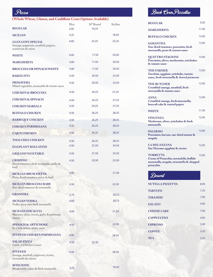 Lorenzos Pizzeria & Restaurant | restaurant | 21 Cedar Swamp Rd, Glen Cove, NY 11542, USA | 5168014000 OR +1 516-801-4000