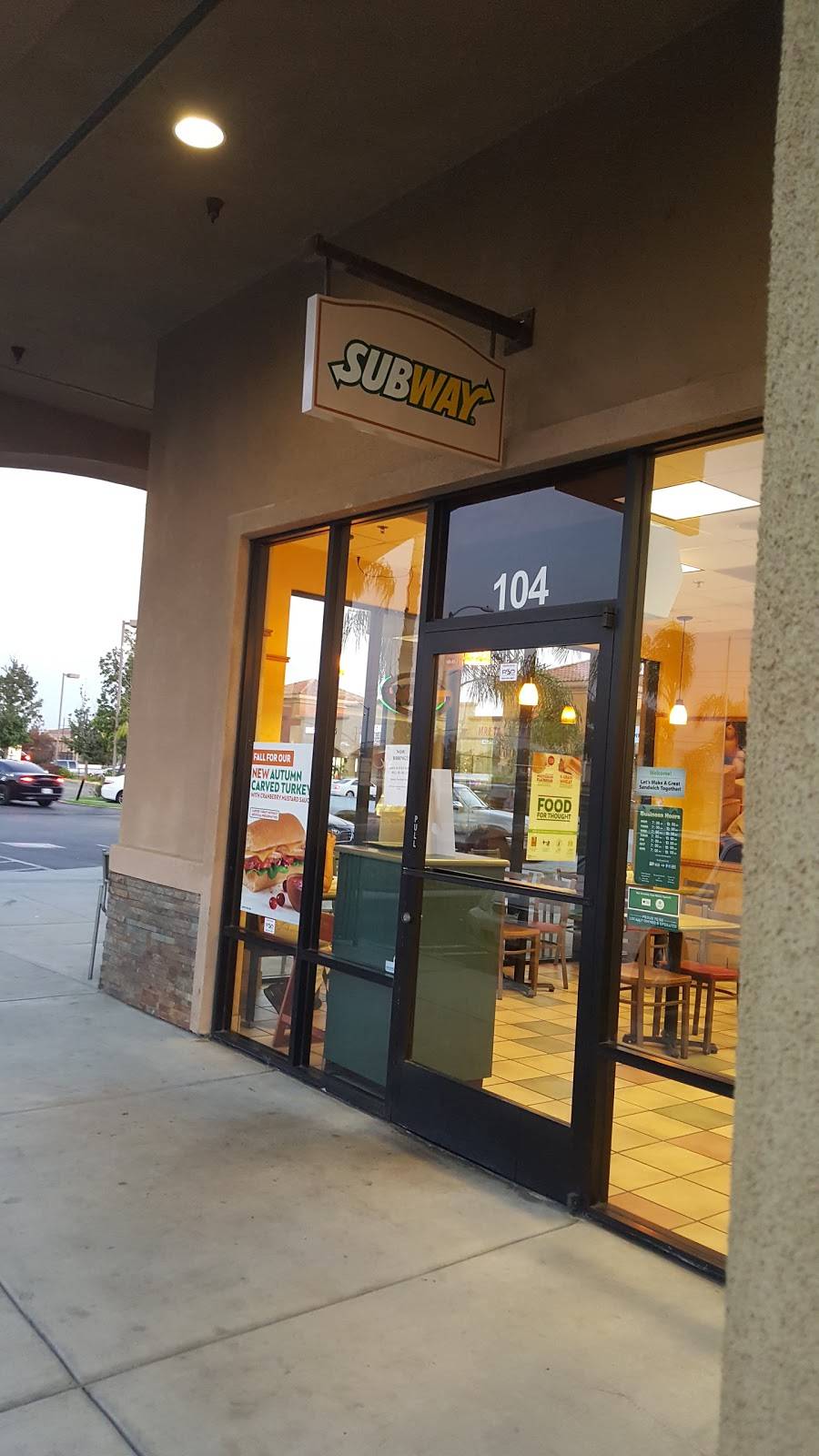 Subway | restaurant | 22435 Alessandro Blvd, Elsworth St STE 104, Moreno Valley, CA 92553, USA | 9516562279 OR +1 951-656-2279