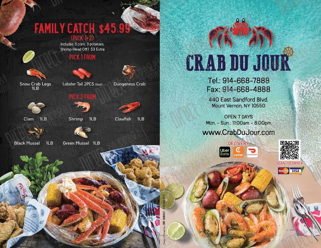 Crab Du Jour Mt Vernon | restaurant | 440 E Sandford Blvd, Mt Vernon, NY 10550, USA | 9146687888 OR +1 914-668-7888