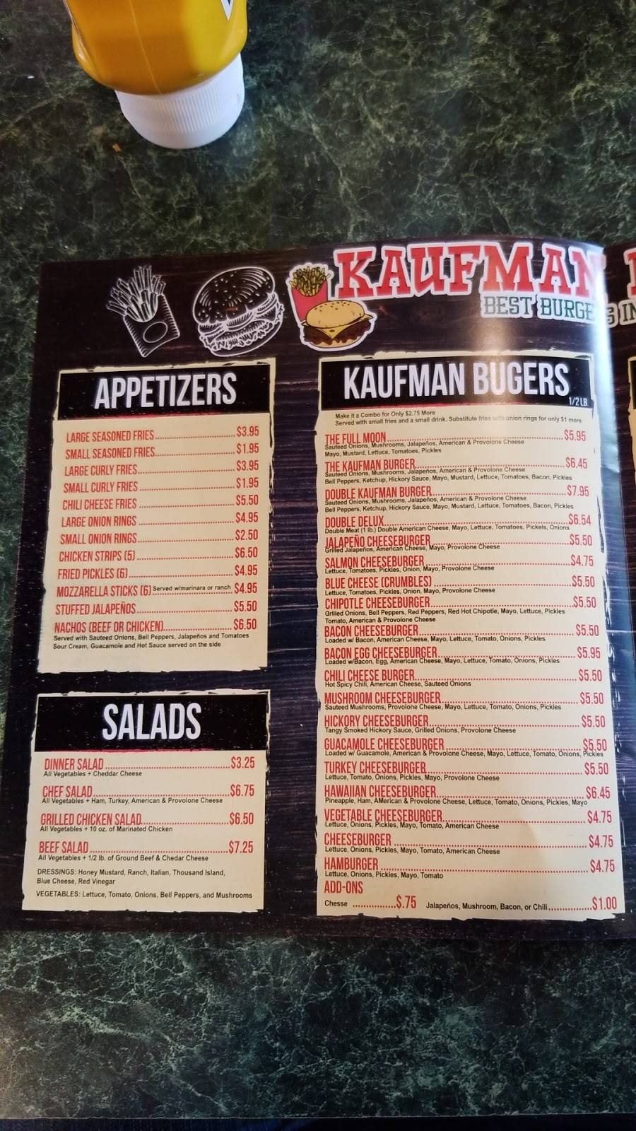 Kaufman Burgers | restaurant | 2709, 807 S Washington St, Kaufman, TX 75142, USA | 4697701543 OR +1 469-770-1543