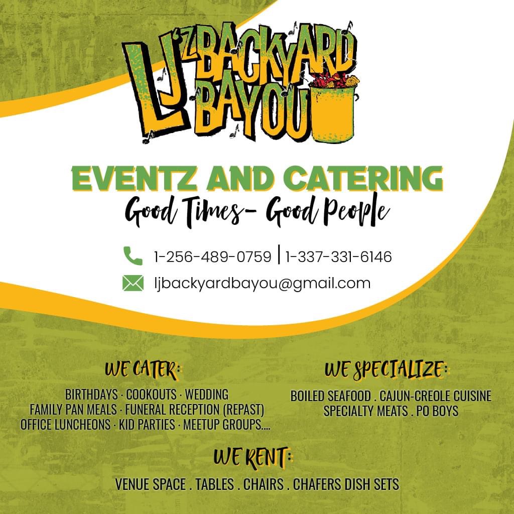 LJz Backyard Bayou | restaurant | 3155 Old Railroad Bed Rd, Harvest, AL 35749, USA | 2564890759 OR +1 256-489-0759