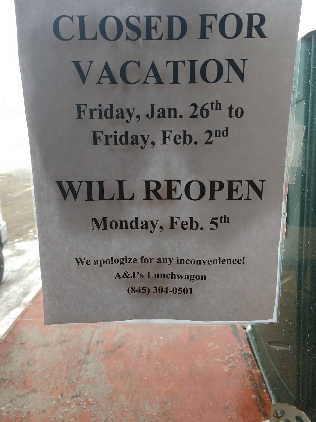 A&Js Lunch Wagon | restaurant | Sloatsburg, NY 10974, USA | 8455580570 OR +1 845-558-0570