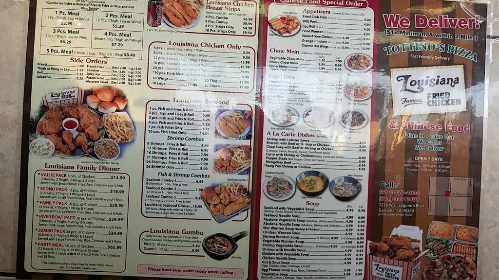 Tottinos Pizza & Louisiana | restaurant | 2216 W El Segundo Blvd, Gardena, CA 90249, USA | 3103274002 OR +1 310-327-4002