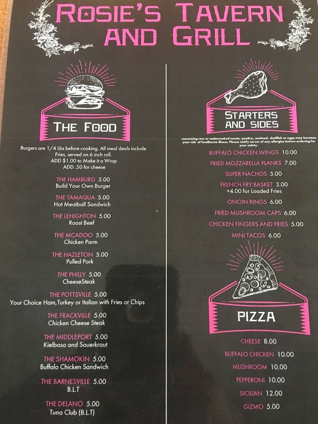Rosies Tavern and Grill | restaurant | 22 Coal St, Middleport, PA 17953, USA | 5702779006 OR +1 570-277-9006