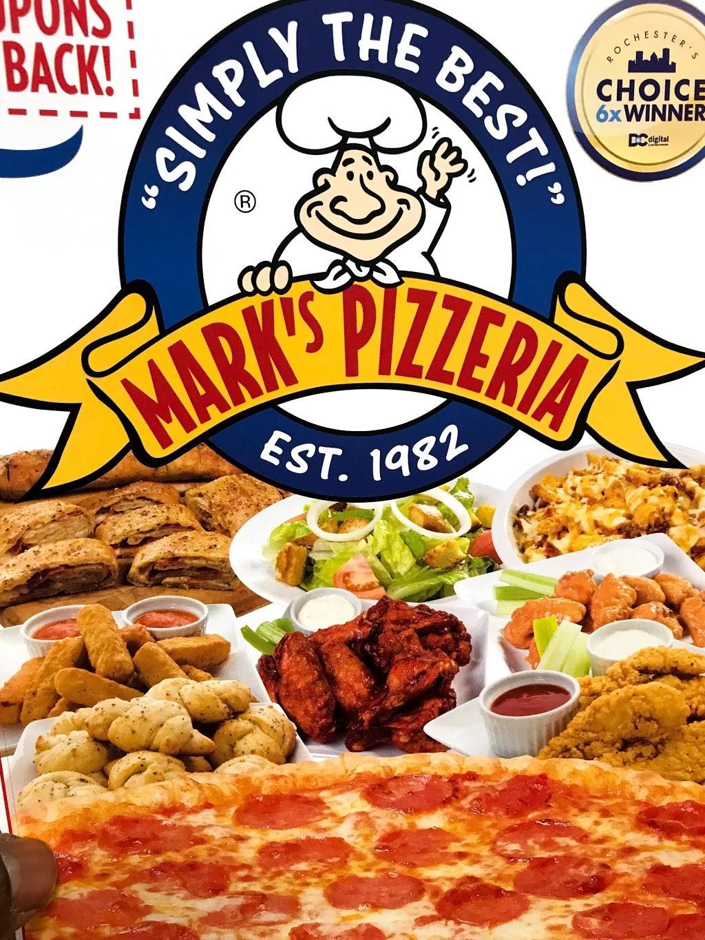 Marks Pizzeria | restaurant | 3670 Mt Read Blvd, Greece, NY 14616, USA | 5855810350 OR +1 585-581-0350