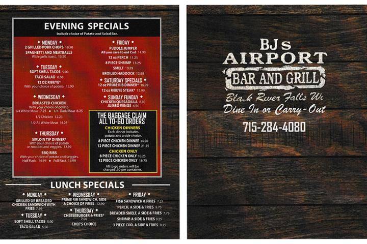 BJ’s Airport Bar and Grill | restaurant | W9944 Airport Rd, Black River Falls, WI 54615, USA | 7152844080 OR +1 715-284-4080