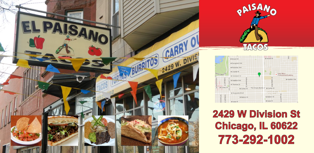 El Paisano Tacos | meal takeaway | 2429 W Division St, Chicago, IL 60622, USA | 7732921002 OR +1 773-292-1002