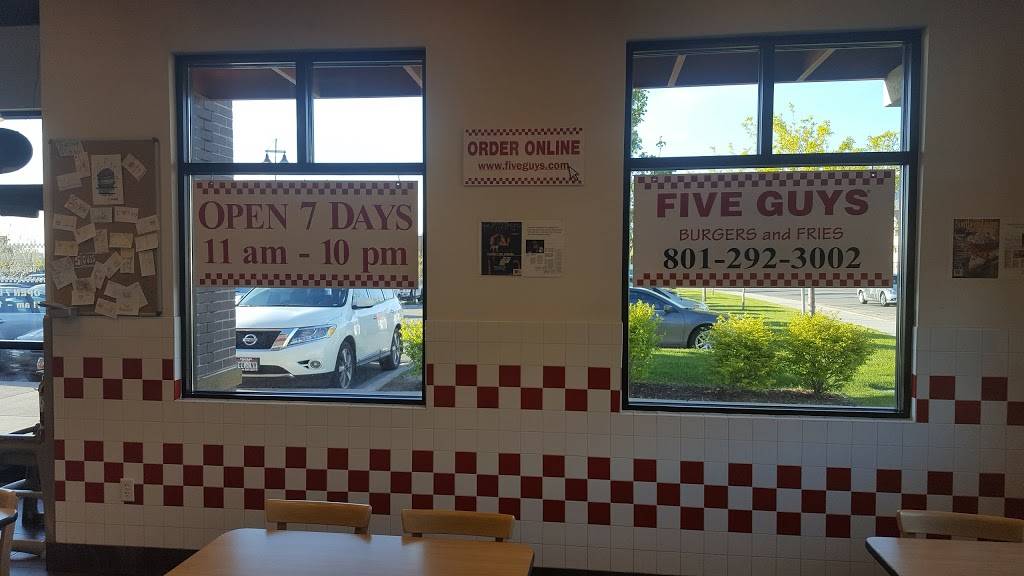 Five Guys | meal takeaway | 255 N 500 W Ste. A, Bountiful, UT 84010, USA | 8012923002 OR +1 801-292-3002