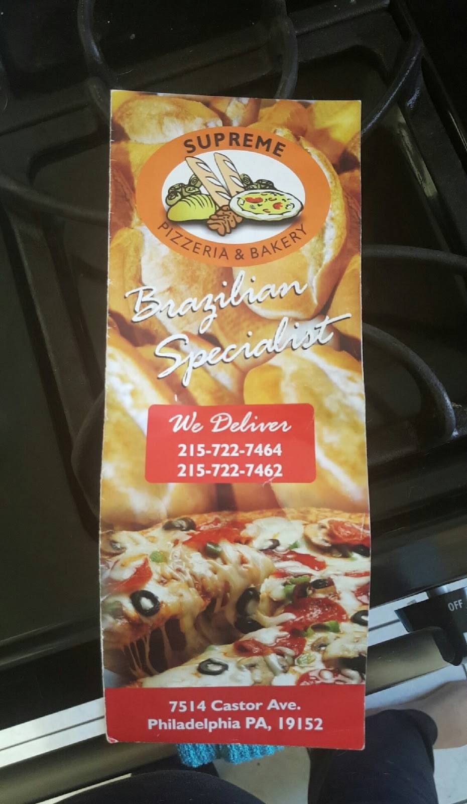 Supreme Pizzeria & Bakery | restaurant | 7514 Castor Ave, Philadelphia, PA 19152, USA | 2157227464 OR +1 215-722-7464
