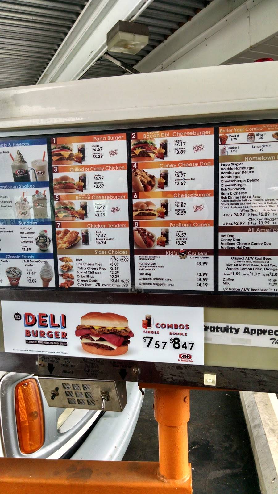 Farmington A&W | restaurant | 30732 Grand River Ave, Farmington, MI 48336, USA | 2484772849 OR +1 248-477-2849