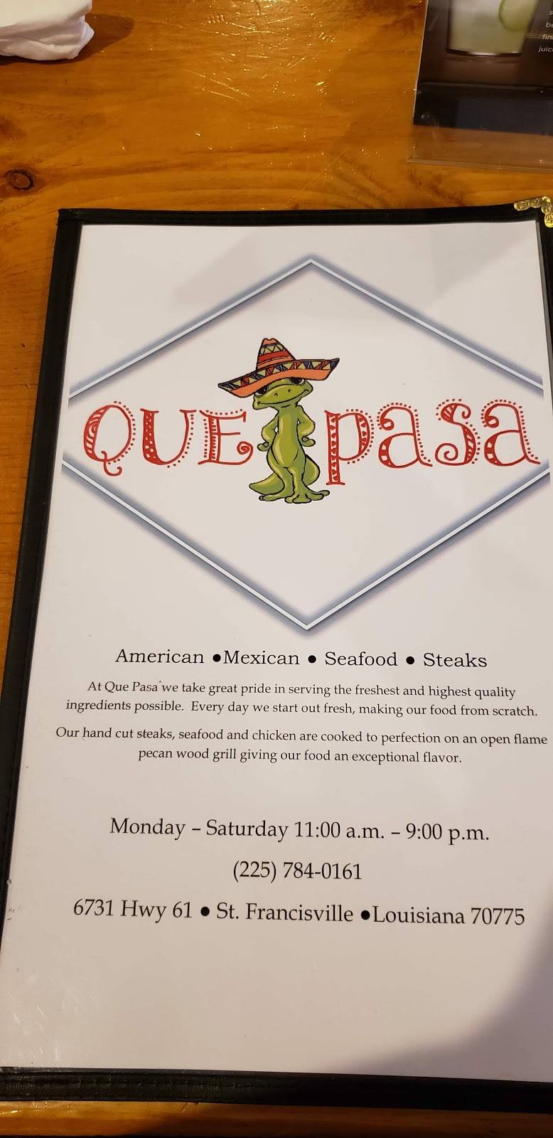 Que Pasa | restaurant | 6371 US-61, St Francisville, LA 70775, USA | 2257840161 OR +1 225-784-0161