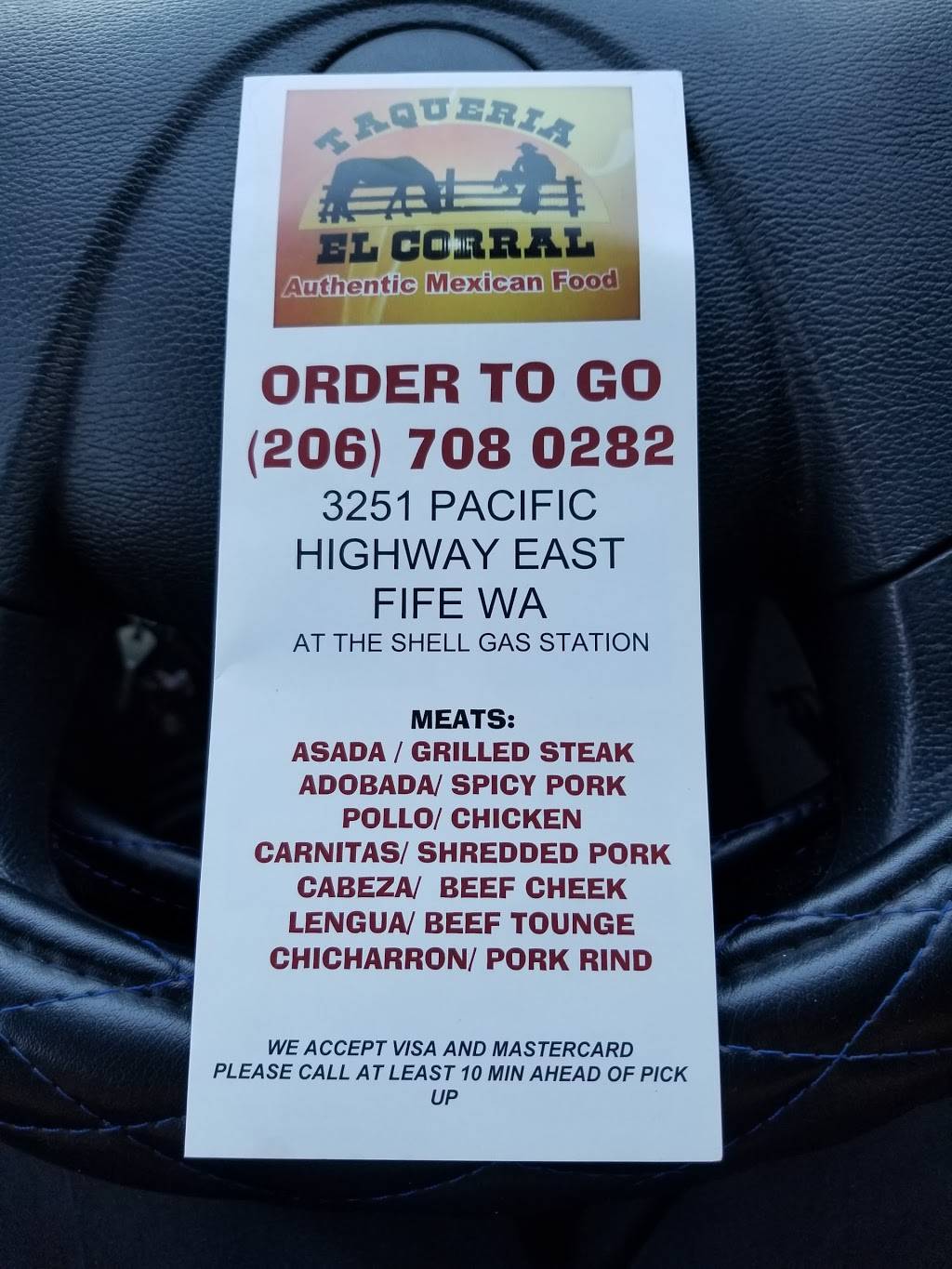 Taqueria El Corral | restaurant | 3251 Pacific Hwy E, Fife, WA 98424, USA | 2067080282 OR +1 206-708-0282