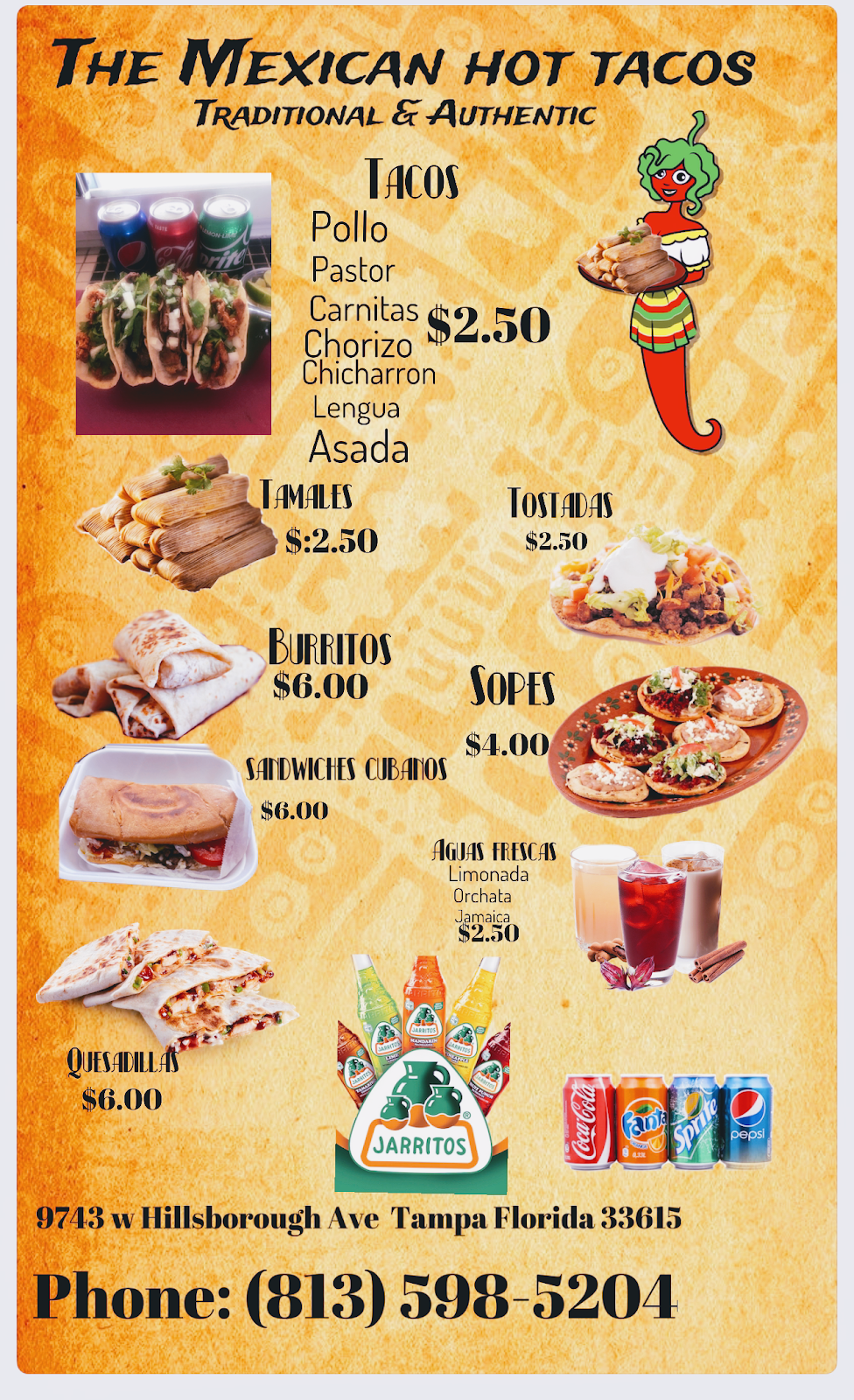 The Mexican tacos hot - Traditional & Authentic | restaurant | 9743 W Hillsborough Ave, Tampa, FL 33615, USA | 8135985204 OR +1 813-598-5204