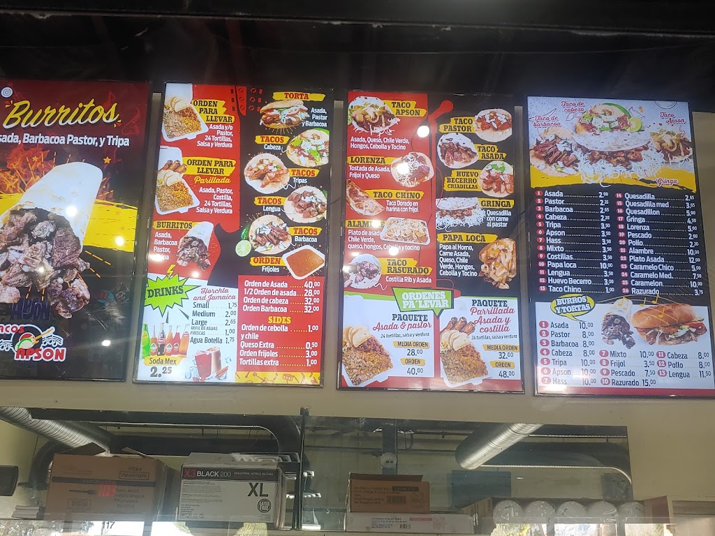 Tacos Apson | restaurant | 6741 N Thornydale Rd #121, Tucson, AZ 85741, USA | 5203950871 OR +1 520-395-0871