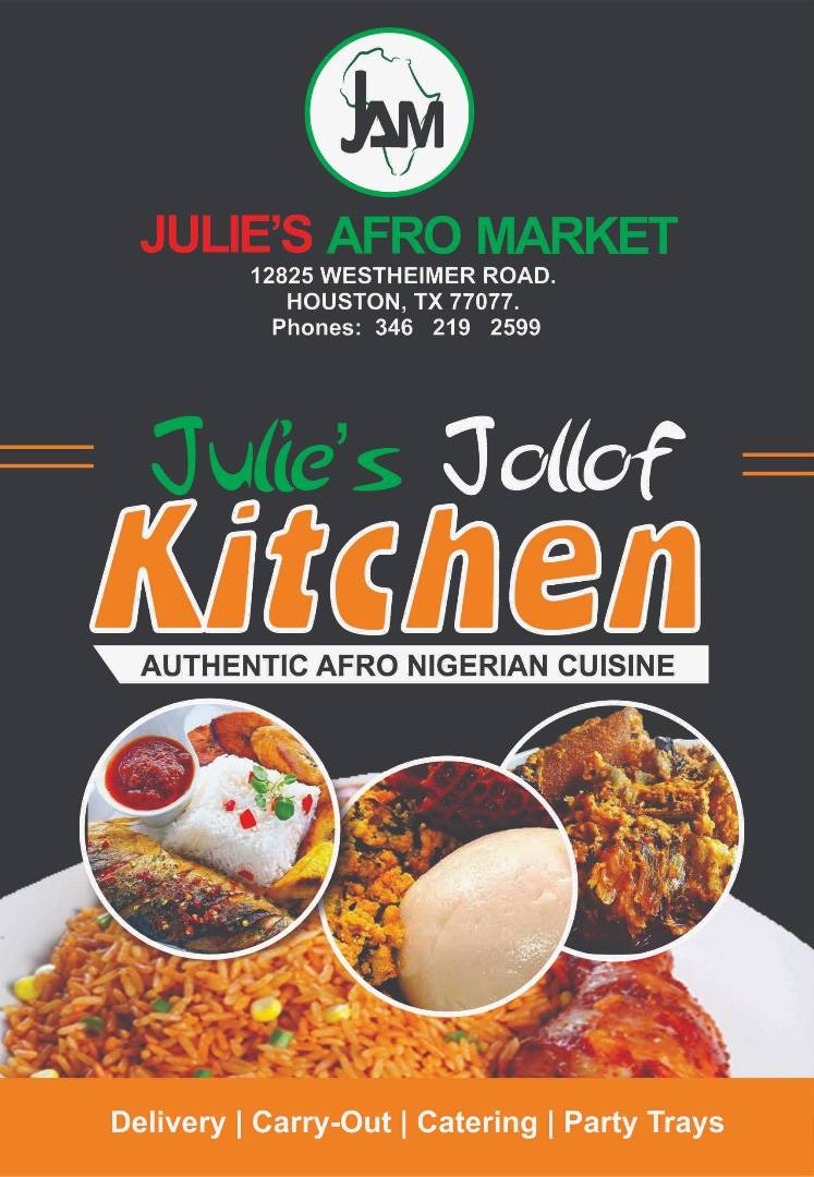 Julies Jollof Kitchen | restaurant | 12825 Westheimer Rd, Houston, TX 77077, USA | 3462192599 OR +1 346-219-2599