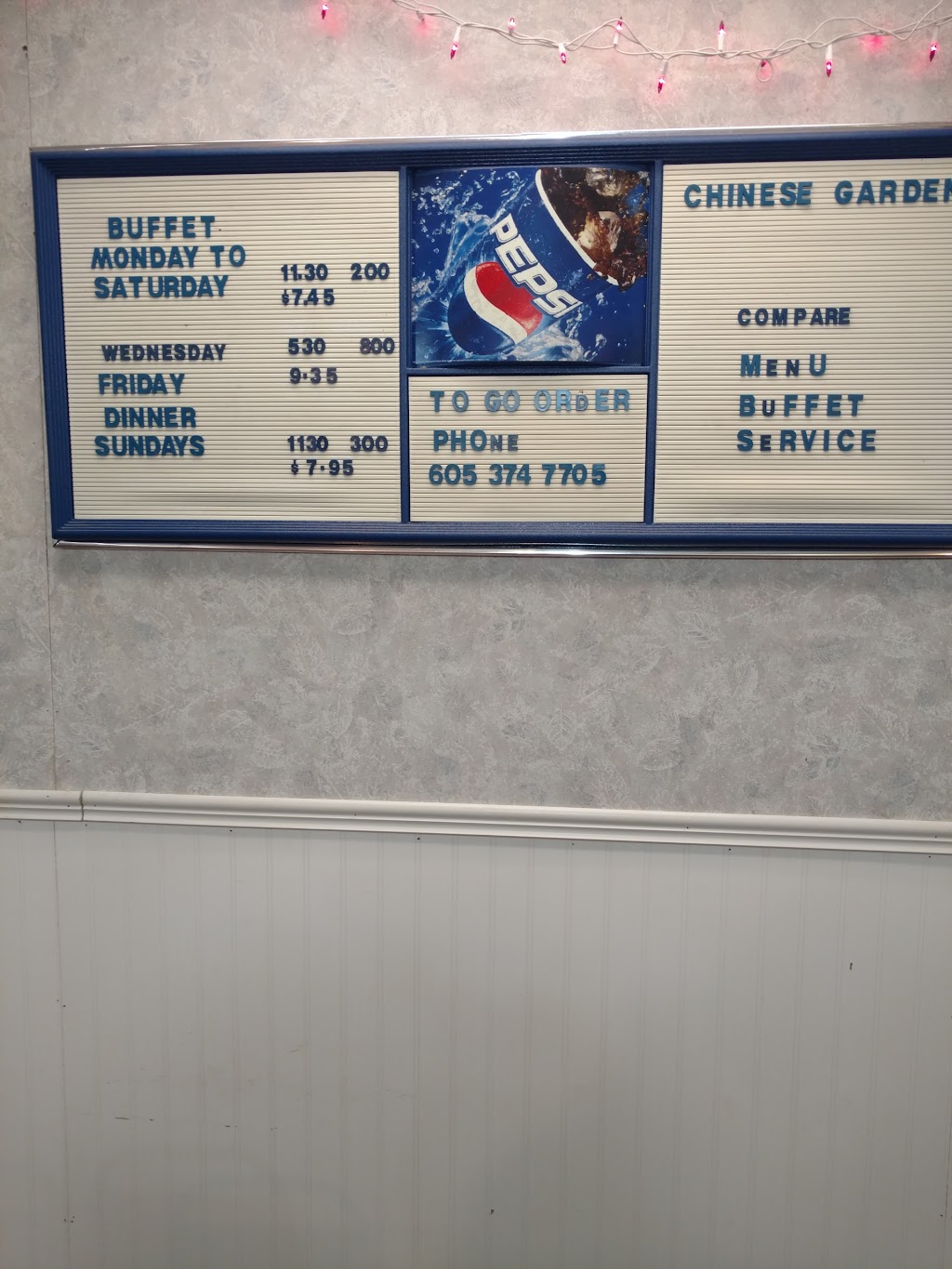 Chinese Garden | restaurant | 300-398 Main Ave, Lemmon, SD 57638, USA | 6053747705 OR +1 605-374-7705