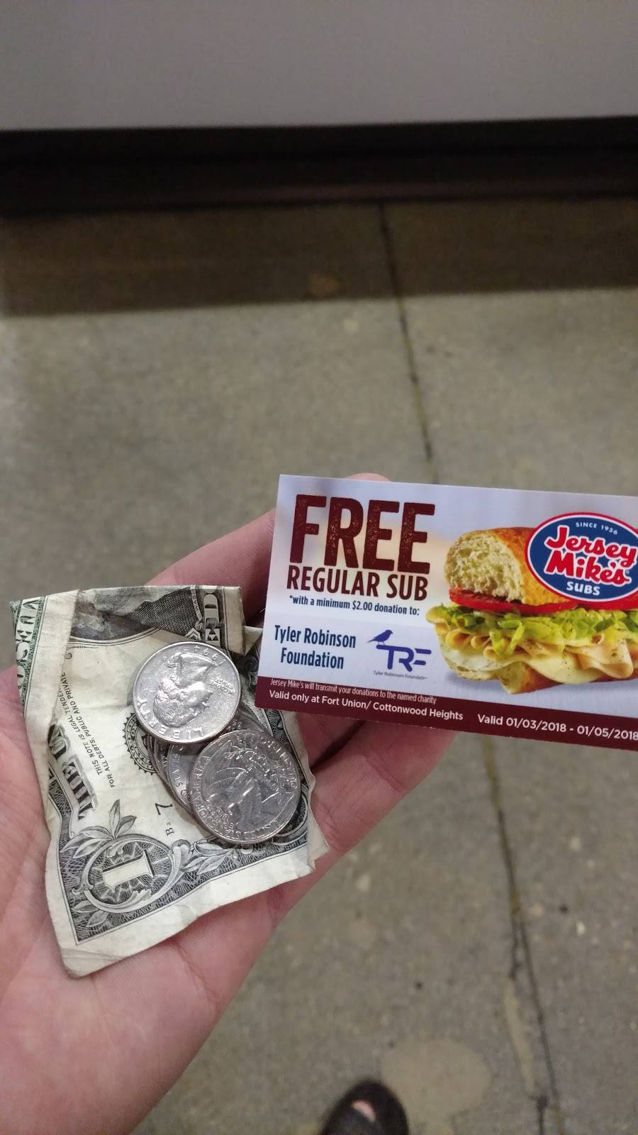 Jersey Mikes Subs | meal takeaway | 6985 Park Centre Dr, Cottonwood Heights, UT 84121, USA | 8012559477 OR +1 801-255-9477