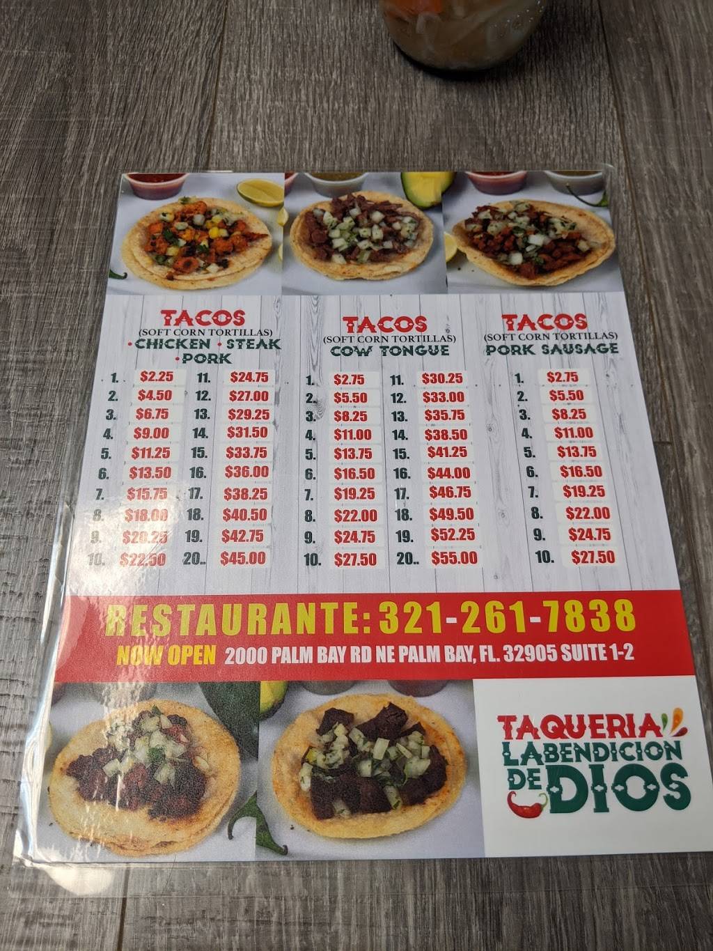 Taqueria La Bendicion de Dios | restaurant | 3960 S Babcock St, Melbourne, FL 32901, USA | 3212617838 OR +1 321-261-7838