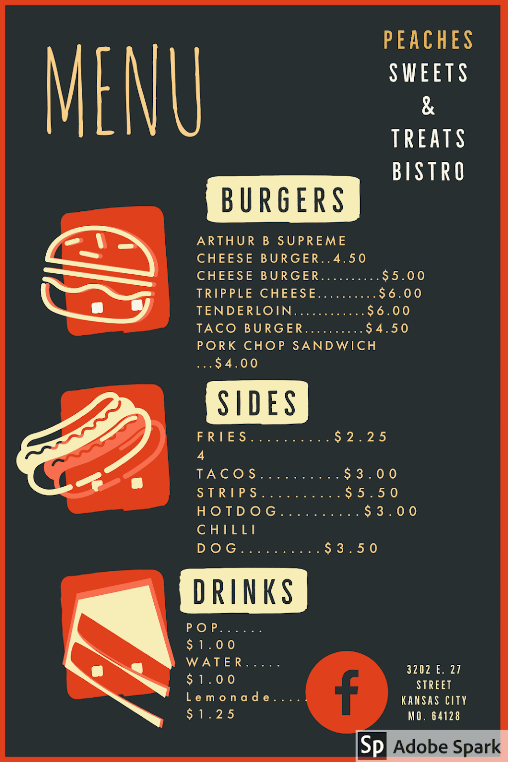 Peaches Sweets & Treats | restaurant | 3202 E 27th St, Kansas City, MO 64127, USA | 8162915394 OR +1 816-291-5394