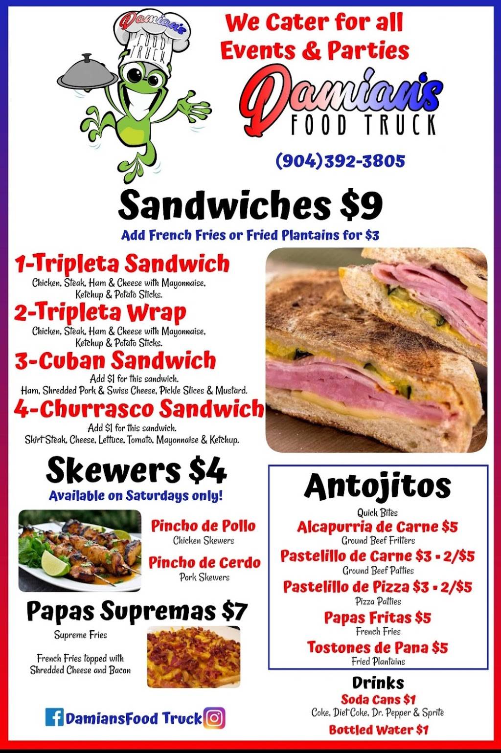Damians Food Truck | restaurant | 2199 N Ponce De Leon Blvd, St. Augustine, FL 32084, USA | 9043923805 OR +1 904-392-3805