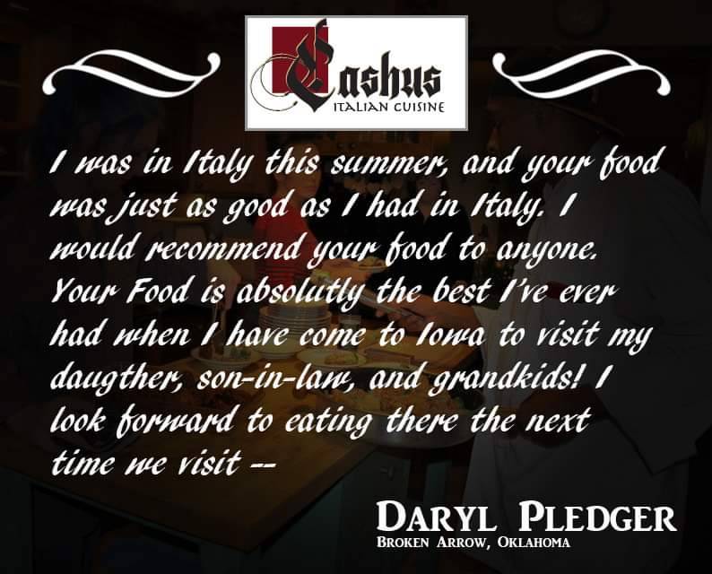 Cashus Italian Cuisine | restaurant | 205 Davis St, Batavia, IA 52533, USA | 7632503614 OR +1 763-250-3614