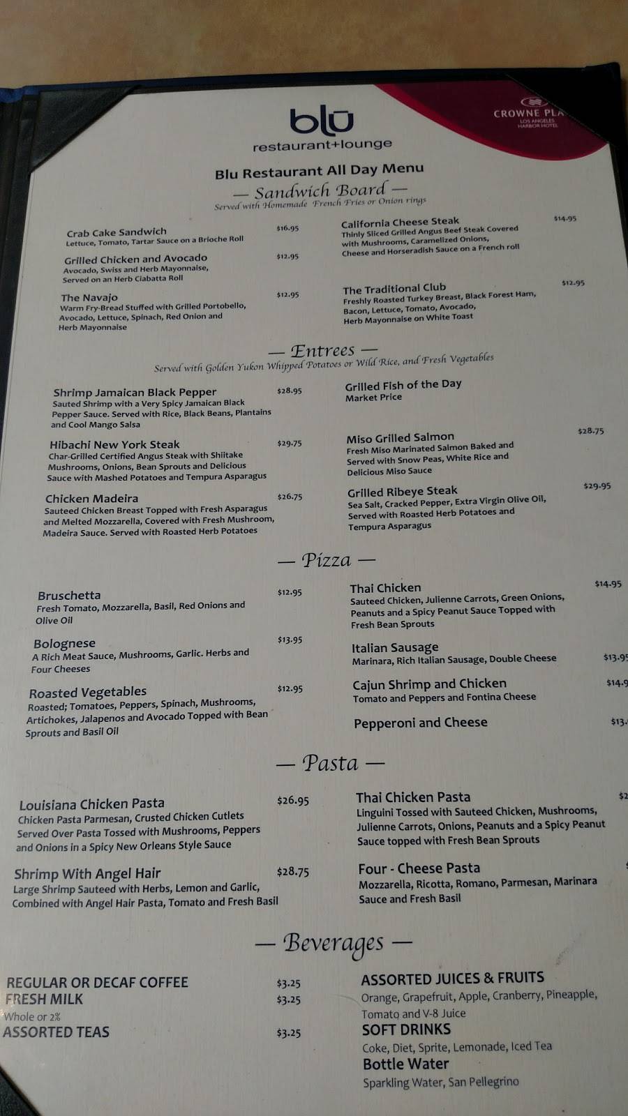 Blu Restaurant & Lounge at Crowne Plaza Los Angeles | restaurant | 601 S Palos Verdes St, San Pedro, CA 90731, USA | 3105218080 OR +1 310-521-8080