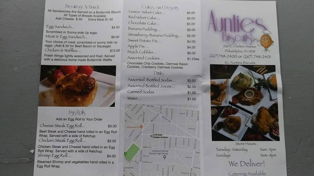 Aunties Biscuits | restaurant | 2126 E Chelten Ave, Philadelphia, PA 19138, USA | 2677482400 OR +1 267-748-2400