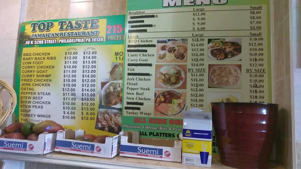 Top Taste | restaurant | 40 N 52nd St, Philadelphia, PA 19139, USA | 2157471460 OR +1 215-747-1460
