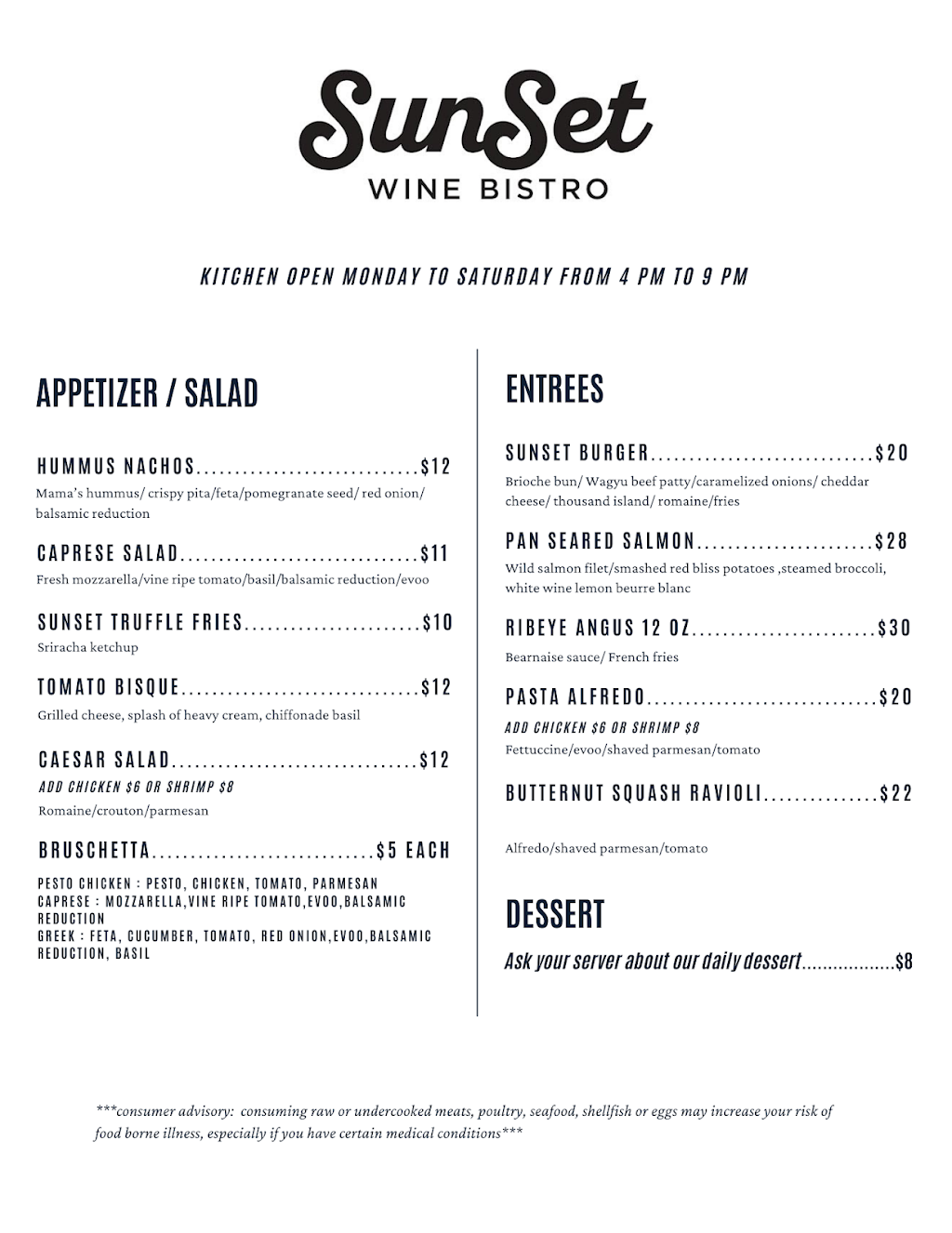 sunset wine bistro | restaurant | 8787 N Scottsdale Rd suite 228, Scottsdale, AZ 85258, USA | 4808832575 OR +1 480-883-2575