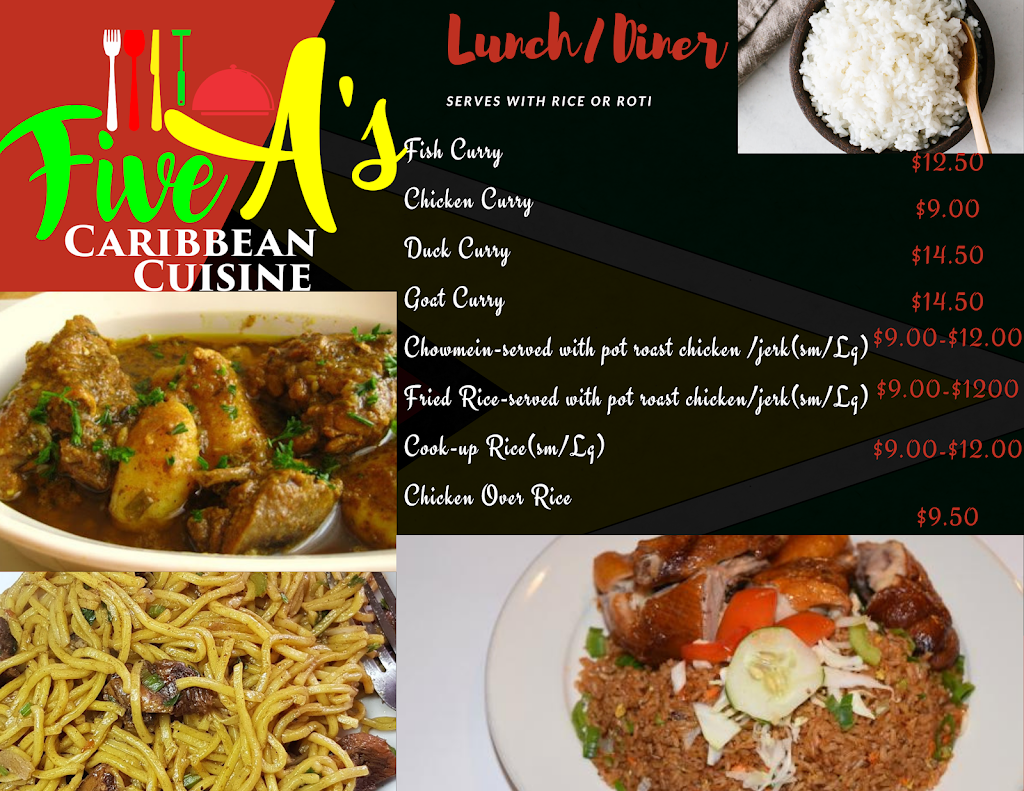 Five As Caribbean Cuisine | restaurant | 294 Altamont Ave, Schenectady, NY 12304, USA | 5183470000 OR +1 518-347-0000