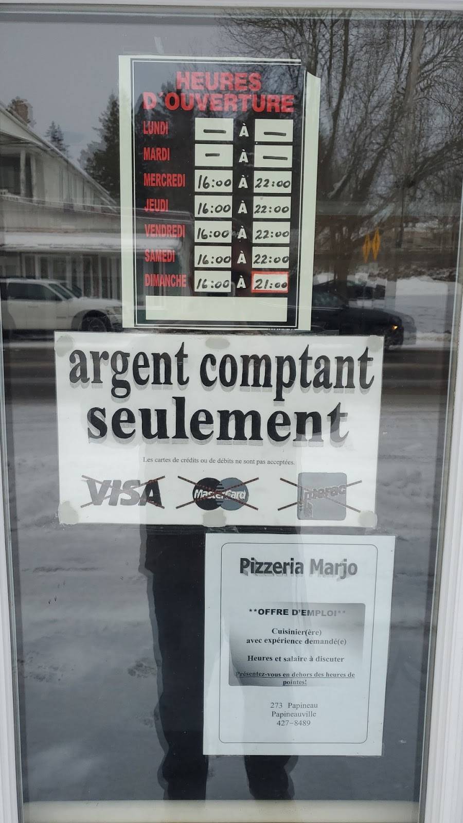 Pizzeria Marjo | restaurant | 275 QC-148, Papineauville, QC J0V 1R0, Canada | 8194278489 OR +1 819-427-8489
