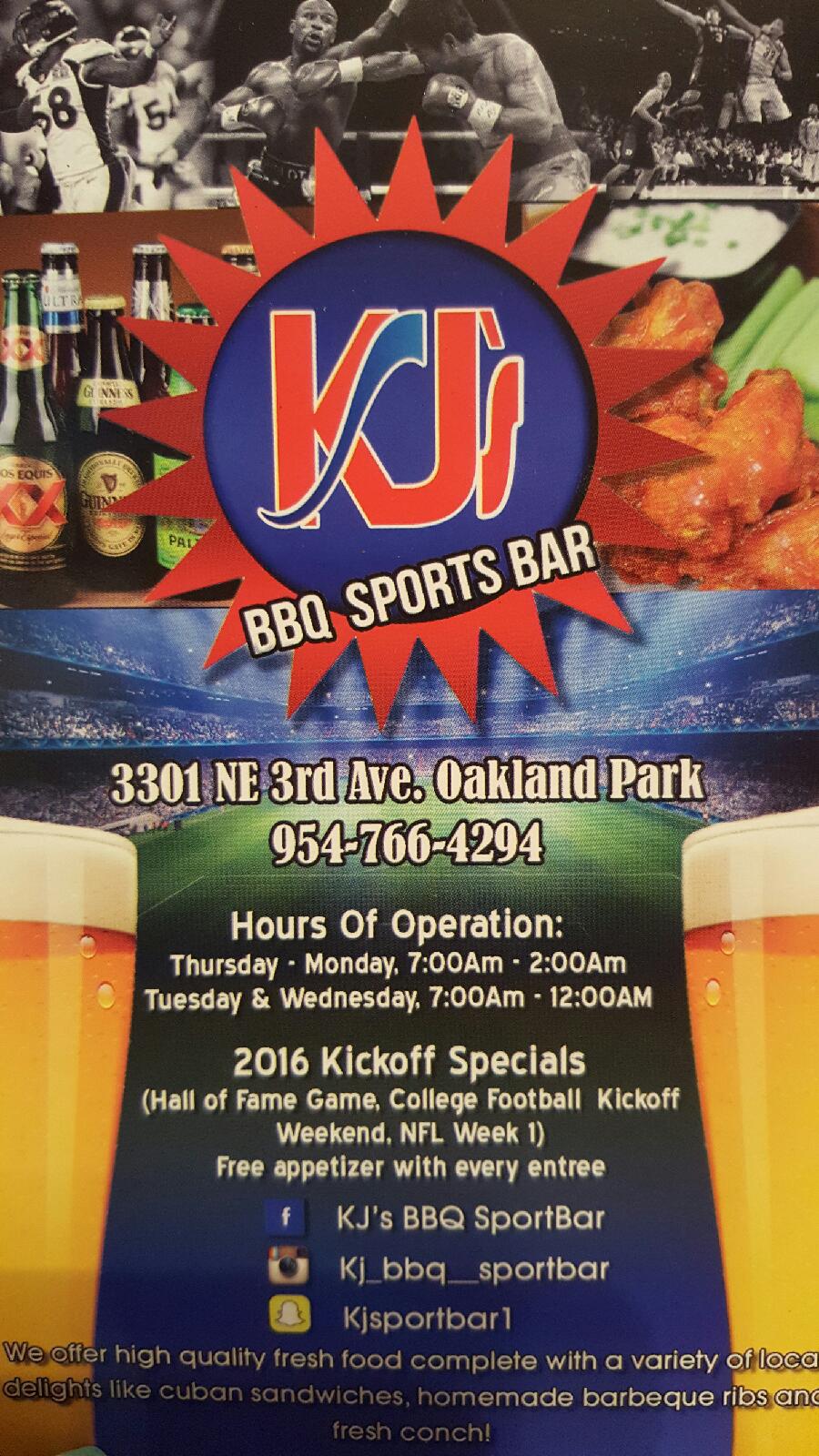 KJS BBQ and Sports Bar | restaurant | 3301 NE 3rd Ave, Oakland Park, FL 33334, USA | 9546132115 OR +1 954-613-2115
