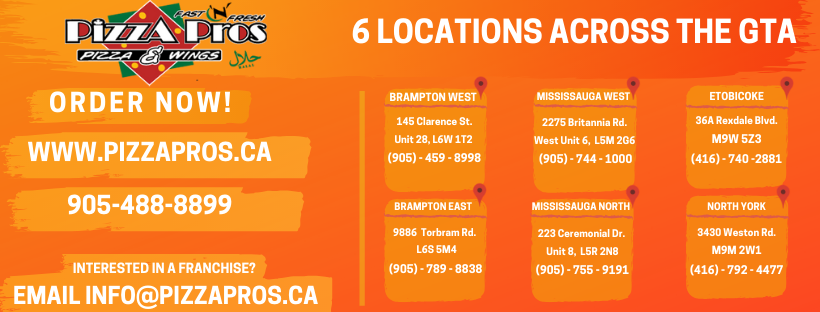 Pizza Pros | restaurant | 223 Ceremonial Dr, Mississauga, ON L5R 2N8, Canada | 9057559191 OR +1 905-755-9191
