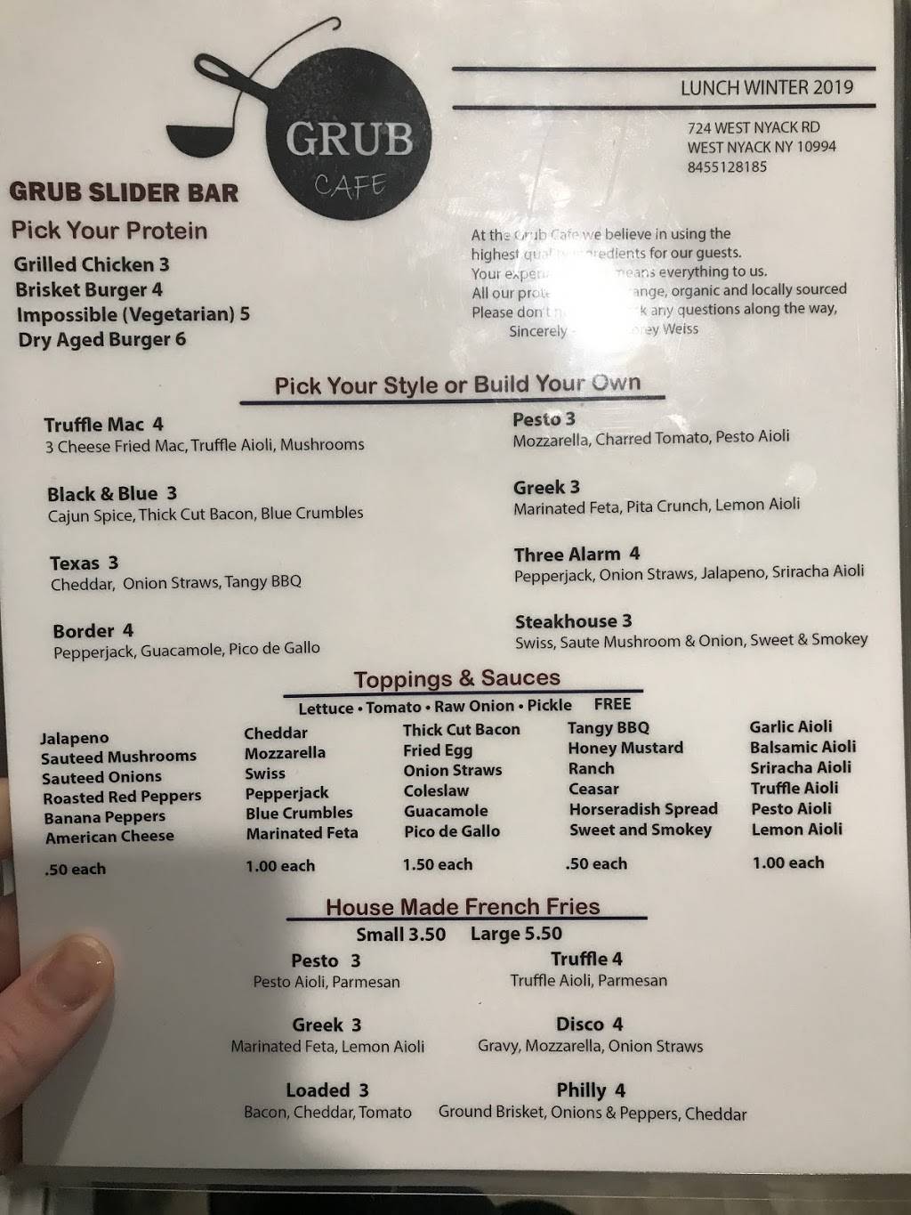 Grub Cafe | restaurant | 724 W Nyack Rd ste 1, West Nyack, NY 10994, USA | 8455128185 OR +1 845-512-8185