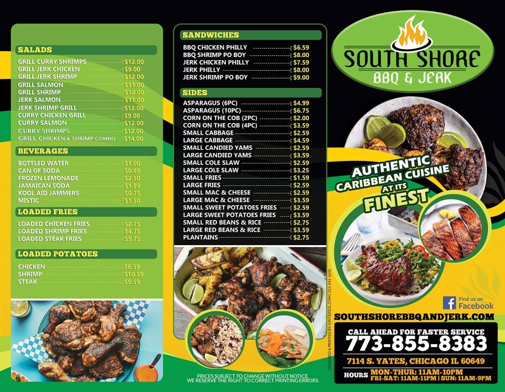 Southshore BBQ & Jerk | restaurant | 7114 S Yates Blvd, Chicago, IL 60649, USA | 7738558383 OR +1 773-855-8383