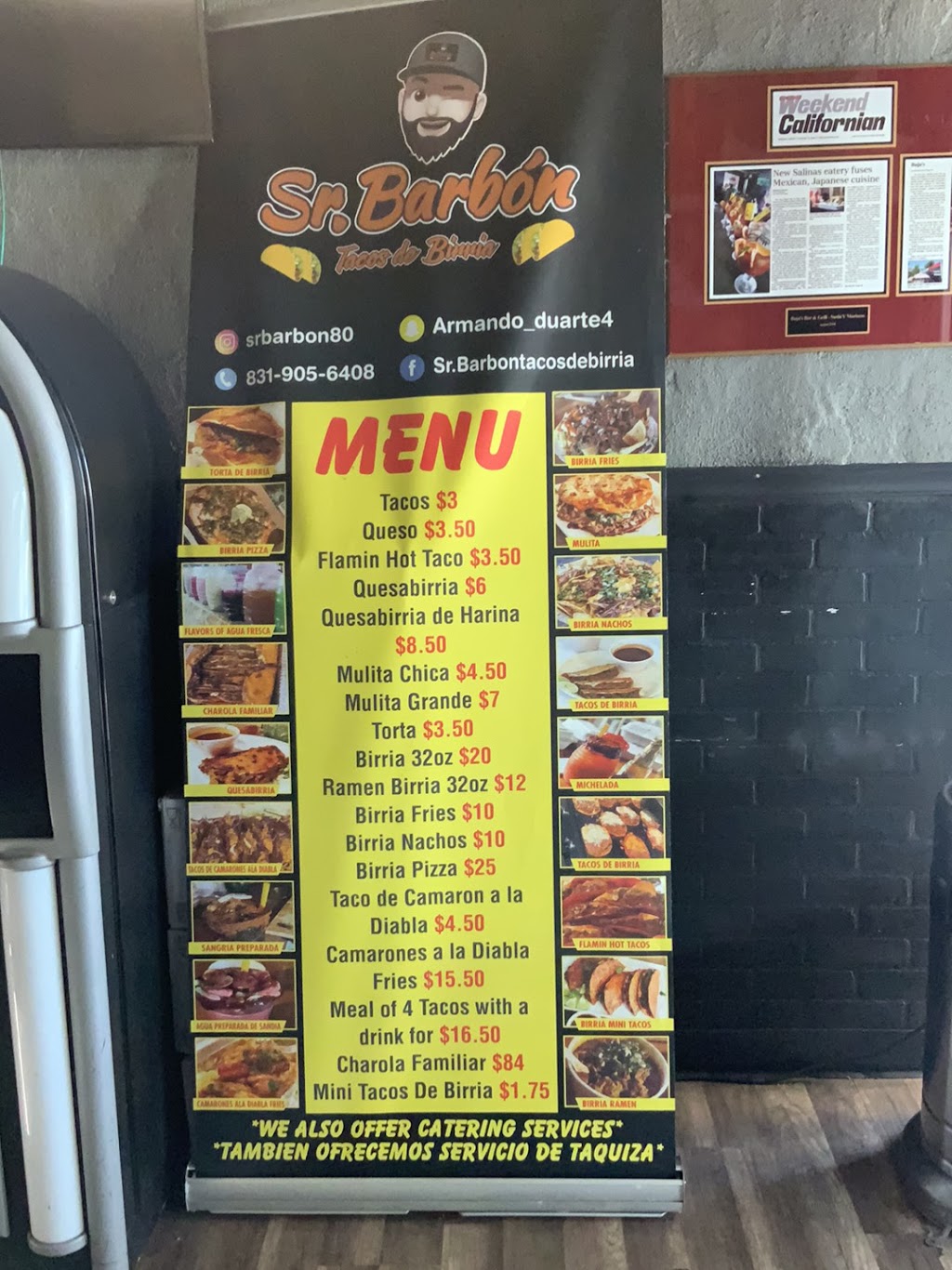 Sr. Barbon tacos de birria | restaurant | 435 Pajaro St, Salinas, CA 93901, USA | 8319056408 OR +1 831-905-6408