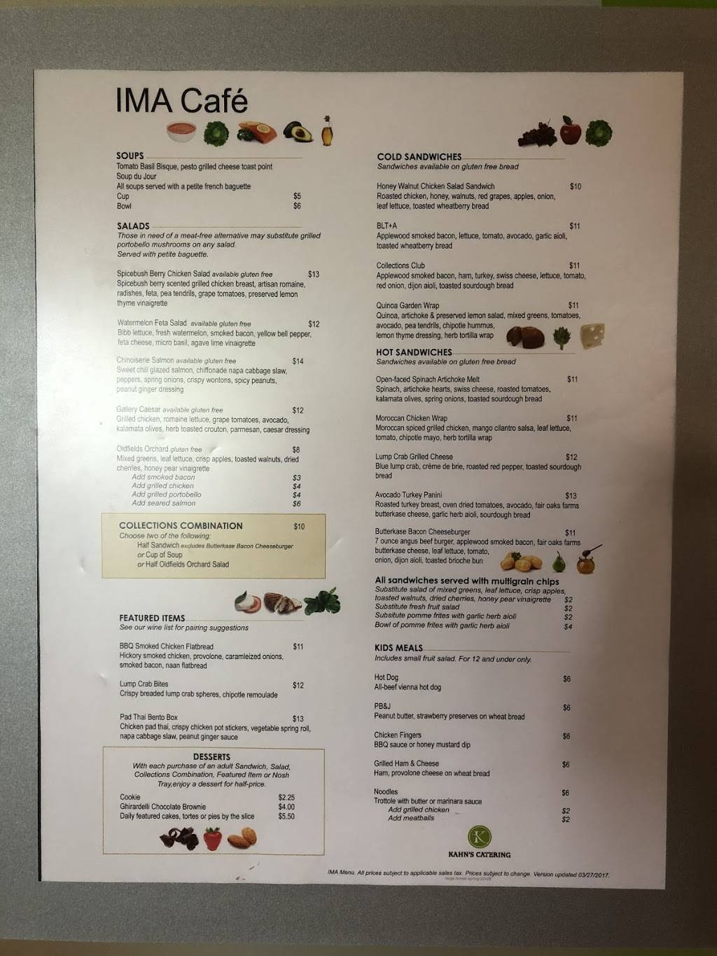 IMA Cafe | restaurant | 4000 N Michigan Rd, Indianapolis, IN 46208, USA | 3179231331235 OR +1 317-923-1331 ext. 235