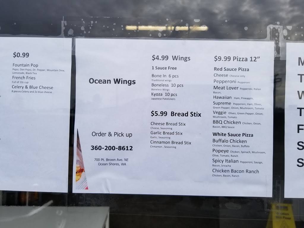 Ocean Wings | restaurant | 700 Point Brown Ave NE, Ocean Shores, WA 98569, USA | 3602008612 OR +1 360-200-8612
