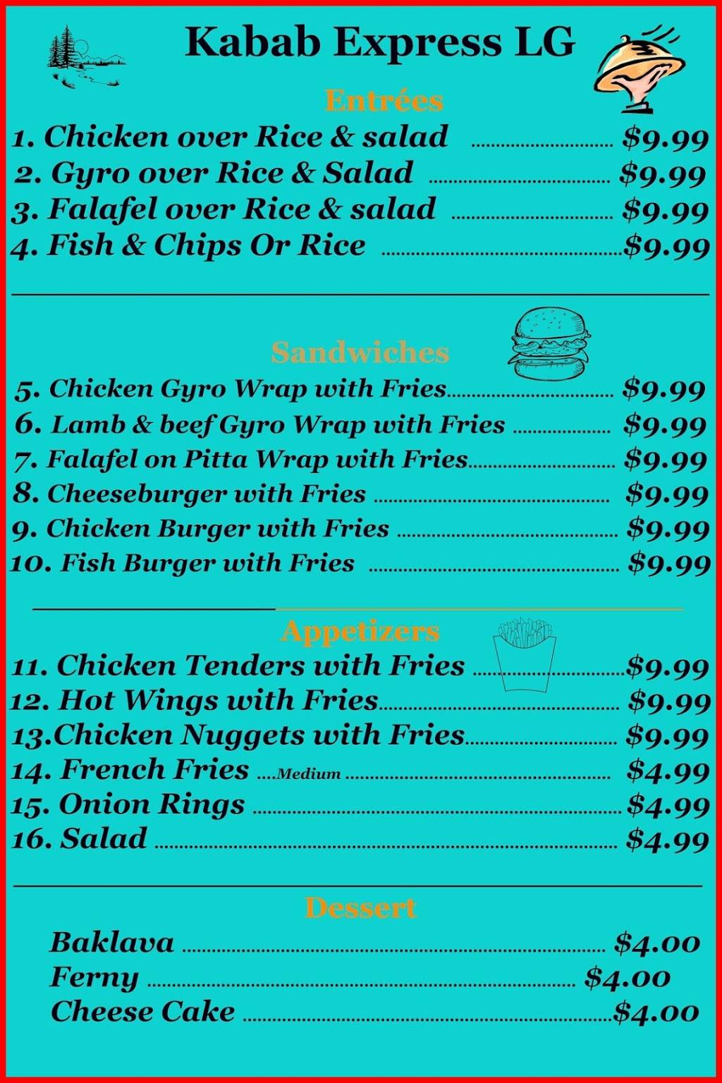 Kabab Express LG | restaurant | 164 Canada St, Lake George, NY 12845, USA | 5186855120 OR +1 518-685-5120