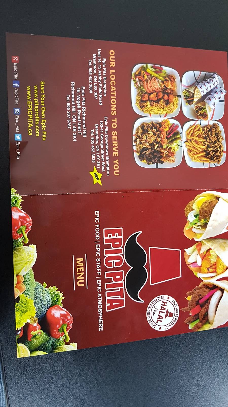 Epic Pita Downtown Brampton | restaurant | 41 George St S Unit 103, Brampton, ON L6Y 2E1, Canada | 9054523535 OR +1 905-452-3535
