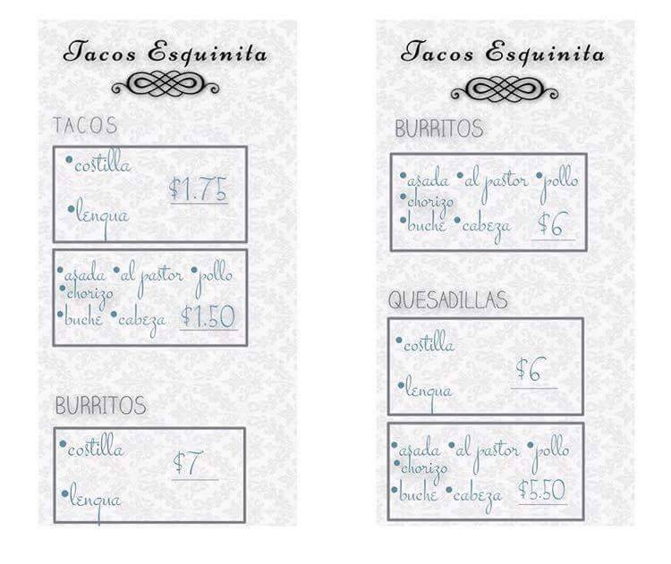 Tacos Esquinita | restaurant | 2027 W 8th St, Los Angeles, CA 90057, USA | 2135292370 OR +1 213-529-2370