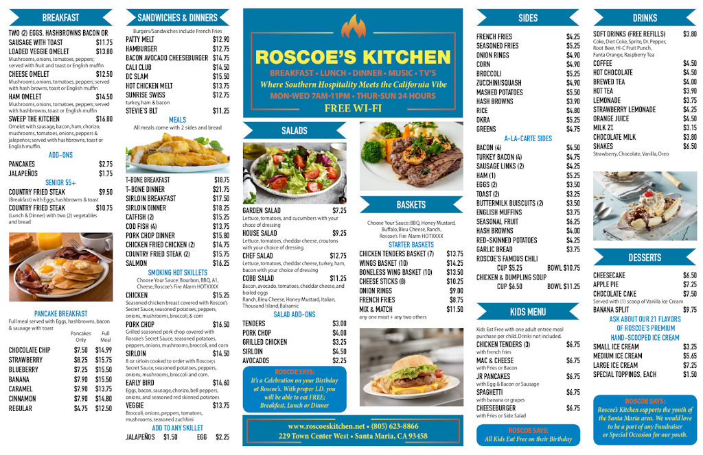 Roscoes Kitchen | restaurant | 229 Town Center E, Santa Maria, CA 93458, USA | 8056238866 OR +1 805-623-8866