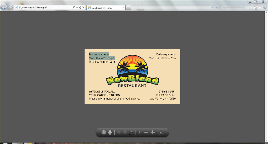 New Blend | restaurant | 10 E 3rd St, Mt Vernon, NY 10550, USA | 9146643171 OR +1 914-664-3171