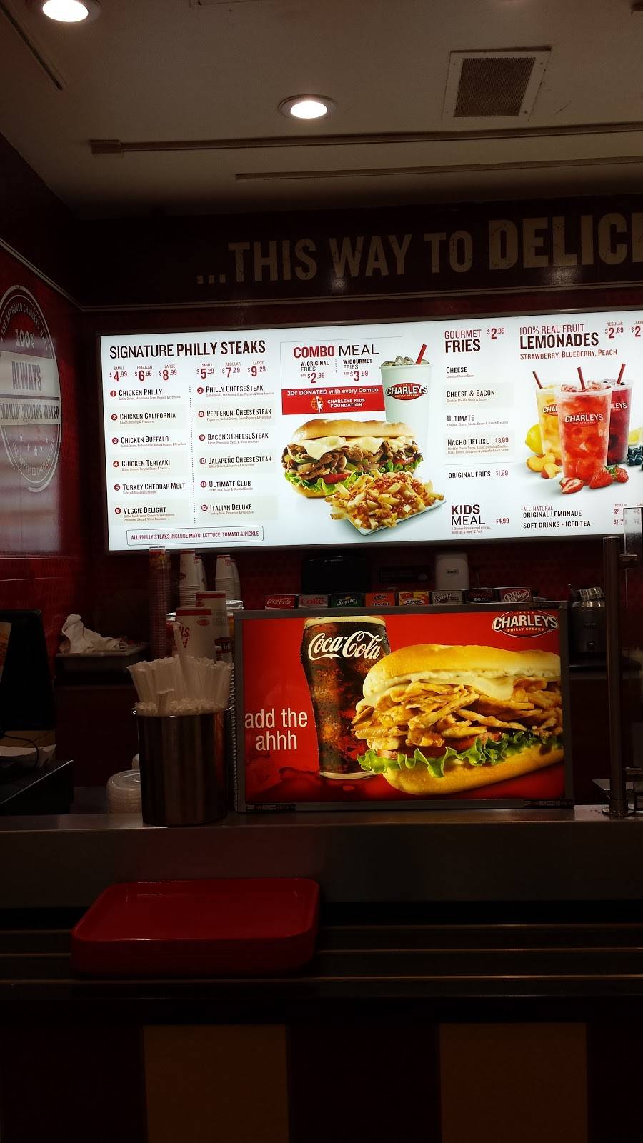 Charleys Philly Steaks | restaurant | 7021 S Memorial Dr Ste 262, Tulsa, OK 74133, USA | 9182540510 OR +1 918-254-0510