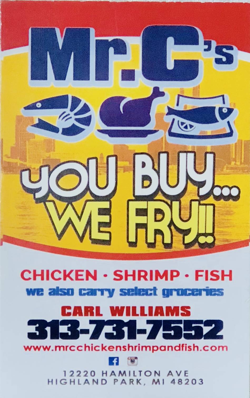 Mr Cs Chicken Shrimp And Fish | meal takeaway | 12220 Hamilton Ave, Highland Park, MI 48203, USA | 3137317552 OR +1 313-731-7552