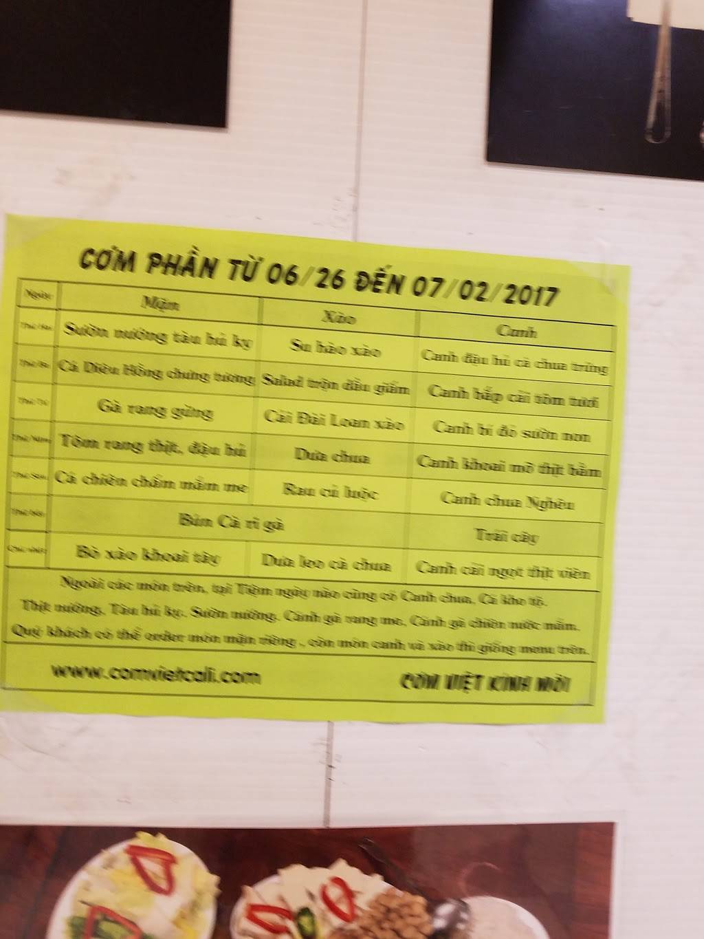 Cơm Việt Cali | restaurant | 10131 Westminster Ave, Garden Grove, CA 92843, USA | 7145481823 OR +1 714-548-1823