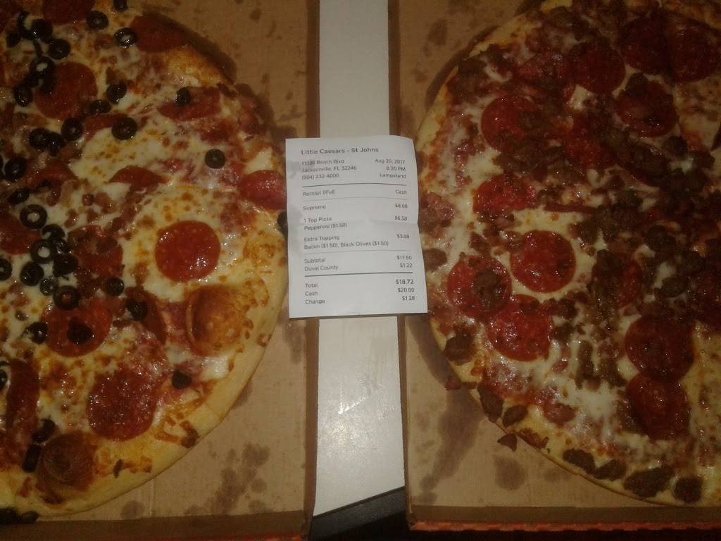 Little Caesars Pizza | meal takeaway | 11000 Beach Blvd, Jacksonville, FL 32246, USA | 9042324000 OR +1 904-232-4000