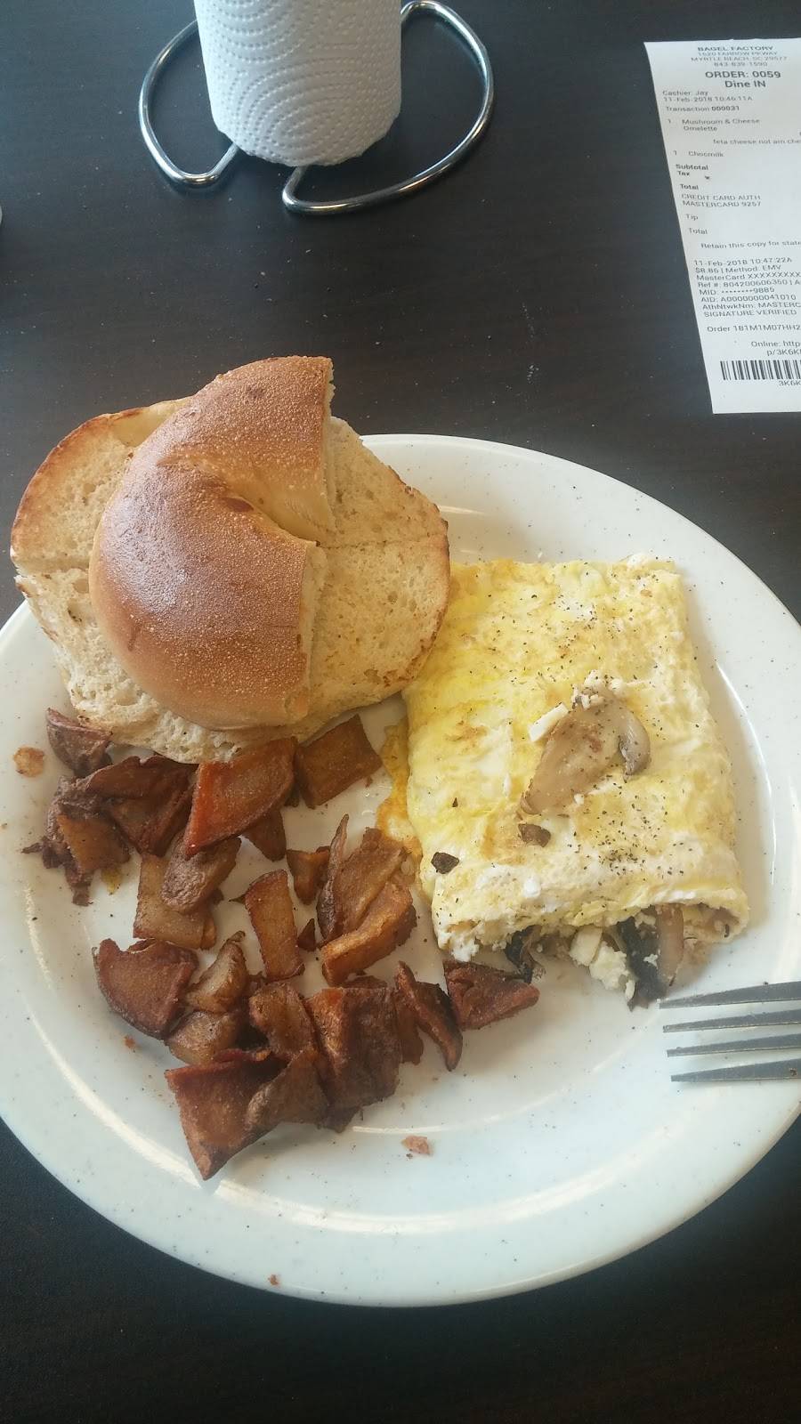 Bagel Factory | restaurant | 1620 Farrow Pkwy unit A7, Myrtle Beach, SC 29577, USA | 8438391590 OR +1 843-839-1590