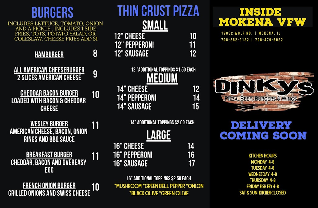 Dinkys Italian beef & burgers | restaurant | 19852 Wolf Rd, Mokena, IL 60448, USA | 7082629182 OR +1 708-262-9182