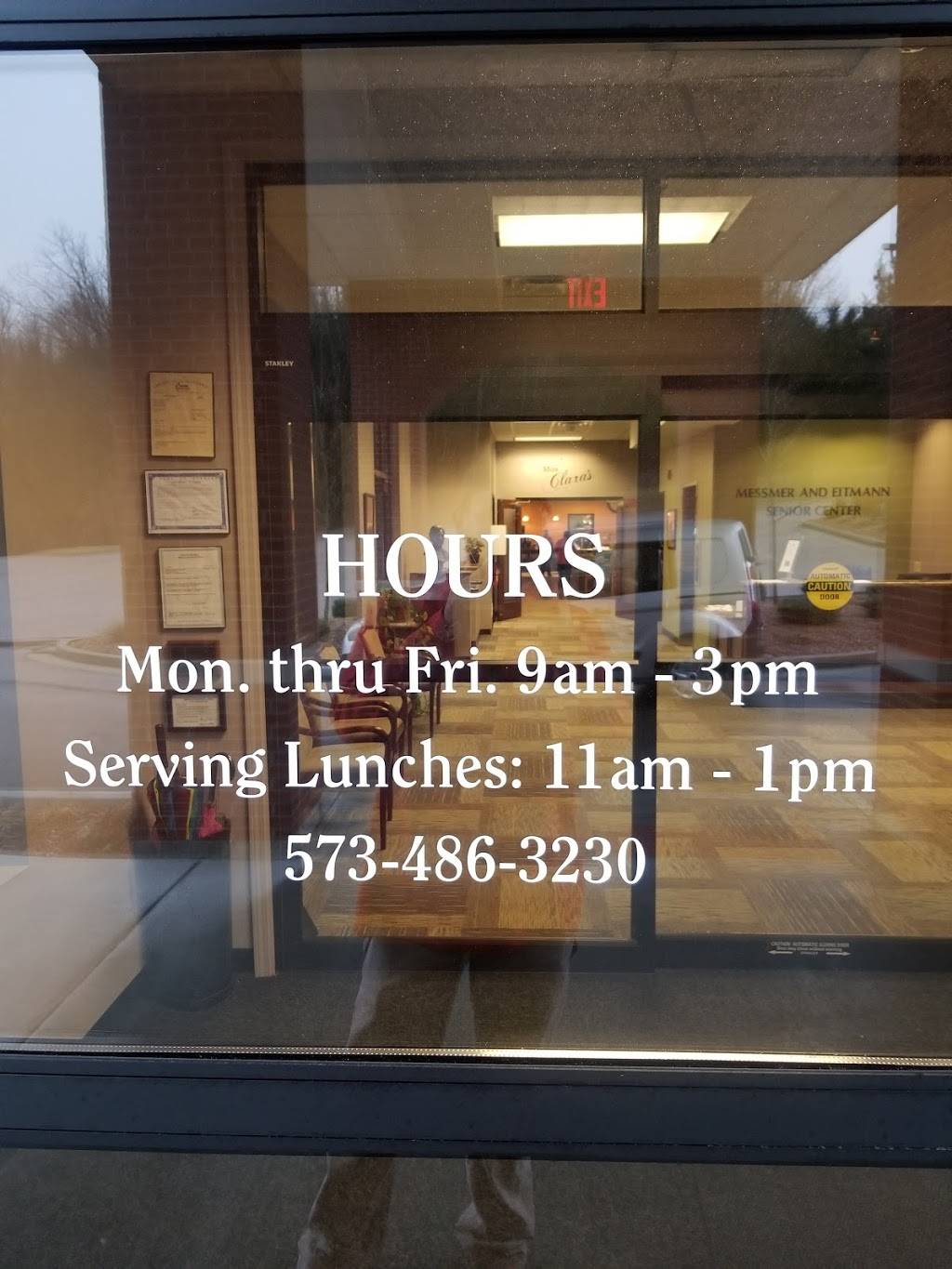 Messmer and Eitmann Senior Center | restaurant | 196 MO-19, Hermann, MO 65041, USA | 5734863230 OR +1 573-486-3230